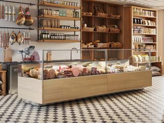 Serve-over refrigerated cabinets